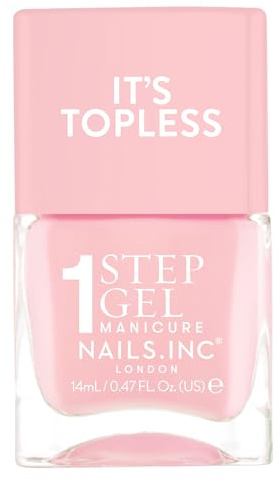 Nails Inc Topless Sabrina (rosa puro) – Esmalte gel sin UV, 1 paso, hasta 8 días, secado rápido, vegano, 21-free, para niños y adultos, sin base ni top coat