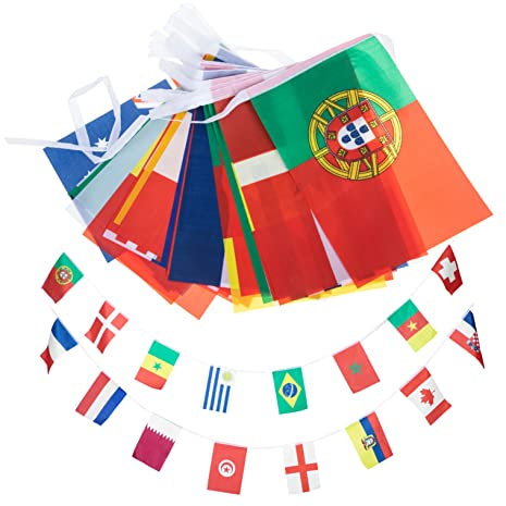 Toddmomy Internationale Länderflaggen Wimpelkette Für Sportevents Wm Dekoration Polyester Lebendige Farben Für Bars Partys Und Feiern
