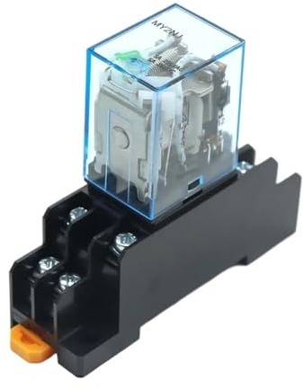 1 unidad MY2NJ MY3NJ MY4NJ relé electromagnético pequeño for riel DIN, relé de potencia de bobina CC 12 V CC 24 V CA 24 V CA 110 V CA 220 V con base de zócalo 2 NO 2 NC(MY2NJ,DC 110V)