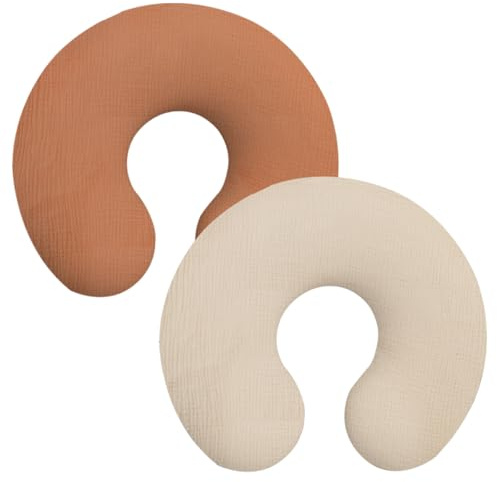 Fyeme 2 federe per cuscino da allattamento 57 x 45 cm, in morbido cotone con chiusura lampo, lavabile, adatto come regalo per baby shower (B)