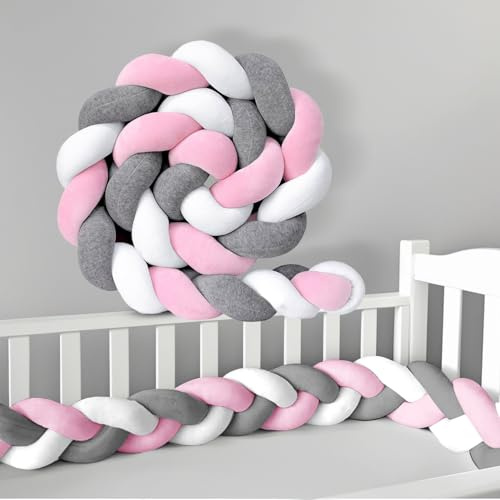 AZMAHT Trenza Almohada De Serpiente De Nudo Cojin Infantil Alfombra Anticolisión para Cama Cojín Protección contra Caídas para Anticolisión Trenza Cuna Bebe Adecuado,15,150CM