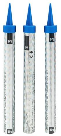 Lot de 3 Fontaines Artifices pour Gâteau, 12 cm, Gerbe Argentée 40 cm, Durée 1 Minute (17 cm)