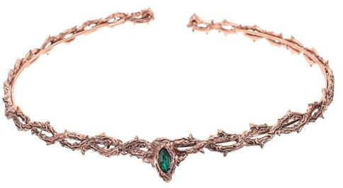 SHERCHPRY Mittelalter Krone Für Frauen Dornenkrone Mit Grünem Strass Renaissance Kopfschmuck Als Vintage Diadem Für Hochzeit Kostümparty Cosplay Und Festival