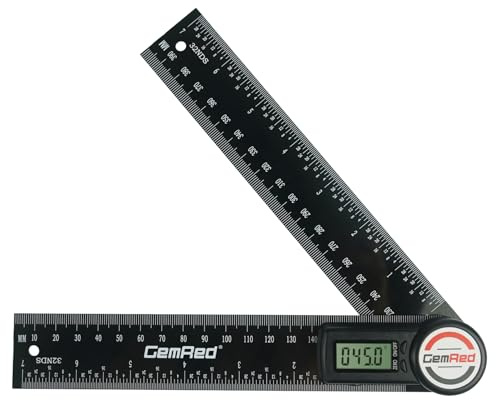 GemRed Winkelmesser Digital mit LCD-Anzeige, 200 mm Winkelschmiege für Holzbearbeitung, Messungen, Bau, Dekoration und DIY (Batterie enthalten)