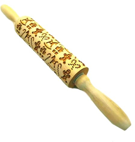 Mattarello di Natale Strumento di cottura a tema natalizio in legno mattarello per pasta splendidamente modellata biscotti biscotti vacanza cottura