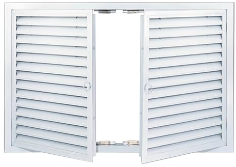 Double porte volet en alliage d'aluminium pour armoire, cuisinière, salle de bain, couvercle à persiennes pour armoire à chaussures, polyvalent, 60 x 55 cm