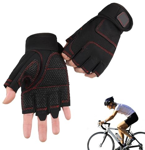 Fingerlösa handskar för män – justerbara hårda knogrhandskar med hård handled – anti-glid förstärkt handflata damvantar, fitnesshandskar för utomhusarbete och jakt