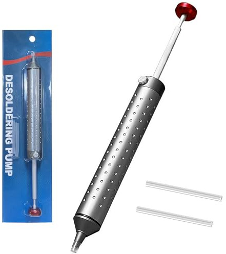 Bomba desoldadora, bomba de soldadura, bomba de succión de desoldadura con 2 boquillas de silicona, aspirador de soldadura para la reparación y desmontaje de placas electrónicas.
