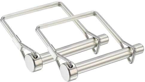PATIKIL 2Pz Perni Sicurezza Bloccaggio 5/16 x 2,4 (8x60mm) con Anello | Perni di Aggancio Accoppiatore Per Rimorchio Filo, Arco Albero, Clip a Molla Quadrata, per Rimorchi Agricoli Carri Giardino