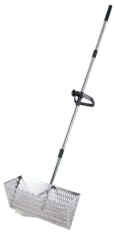 Rastrello per pulci di sabbia Rastrello for sabbia, portatile, staccabile, ergonomico, in acciaio al carbonio, facile da impugnare, for la raccolta di frutti mare, denti affilati(Silver)