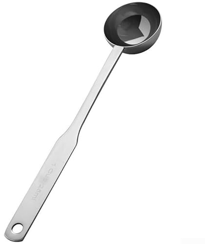FACAIIO Cuchara de café de acero inoxidable de 8 ml y 25 ml, cuchara medidora de mango largo para café, té, azúcar, harina, especias