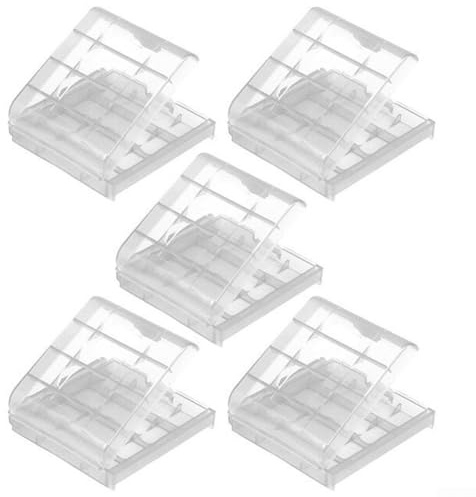 Scatola portaoggetti per batterie AA AAA, organizer per batterie ricaricabili con design ad incastro, custodia impermeabile portatile - confezione da 4, trasparente