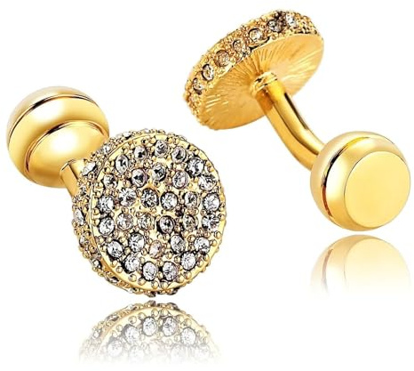 BWDHJLEY Manschettenknöpfe Herren Edelstahl, Manschettenknöpfe Weihnachten Weißgold Runden Cufflinks für Hemd Anzug