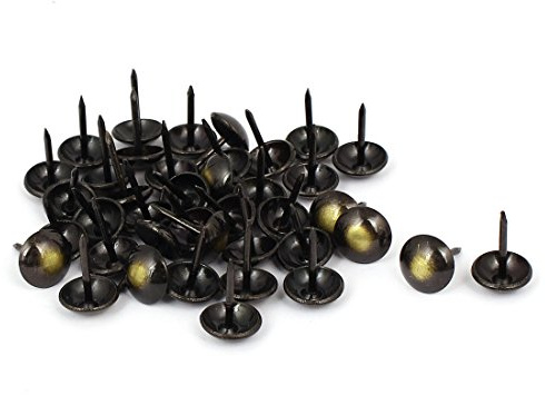 sourcing map Clou Tapissier 7/16 Pouce Diamètre Rond Haut Punaise 40Pcs