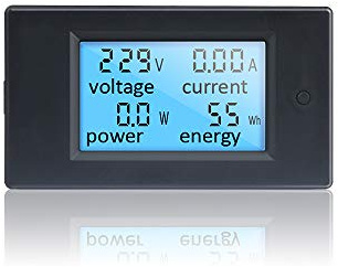 KETOTEK Digital Amperemeter Voltmeter AC 80~260V 20A, Volt Ampere Watt KWh | Strom Spannung Leistung und Energie Vier-in-Eins-Multimeter mit LCD-Anzeige