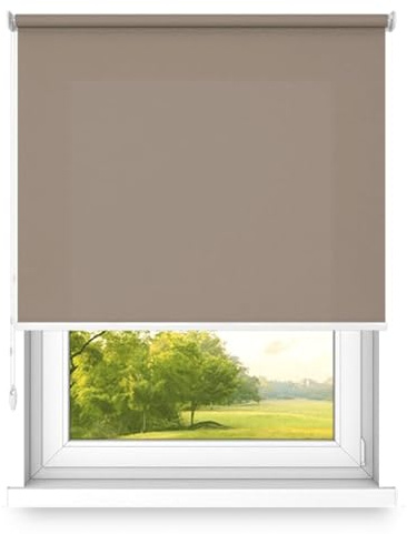 Time4Blinds Tenda a rullo autoportante, montaggio a parete o soffitto, di grandi dimensioni, fi 32, montaggio in acciaio, semi-blackout, colore Marrone, 900x1800mm