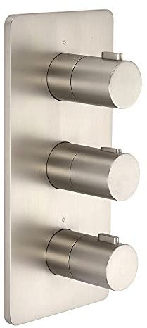 MILANO 2 Outlet Triple Thermostatic Mixer Shower Valve Brushed Nickel