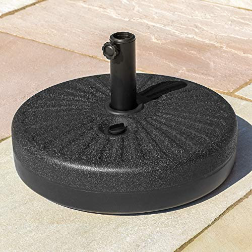 Harrier 23L Plastic Parasol Base [Water/Sand Fill] - Garden Umbrella Holder | Durable Black Plastic Umbrella Stand | Max. Diameter 55mm | Ideal For Patio Umbrella