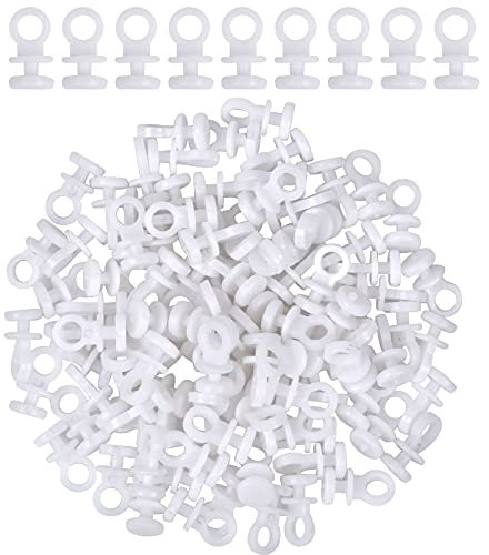 100Pack 9mm Curtain Track Glider Hooks - Effortless Gliding Rail Slider Hooks Rollers Runner Wheel for Window Door Shower