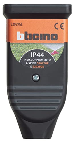 BTicino S2029GE Presa 10/16A in caucciù bimateria, standard IP44, ideale per spine piccole e grandi, Nero