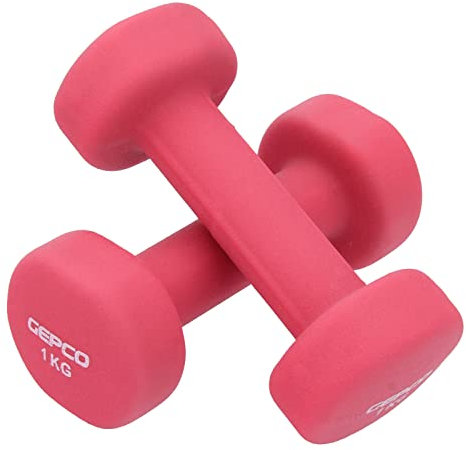 2 x 1 kg Neopren Kurzhanteln Hantel 2er-Set Hanteln Gewichte Aerobic Hantelset