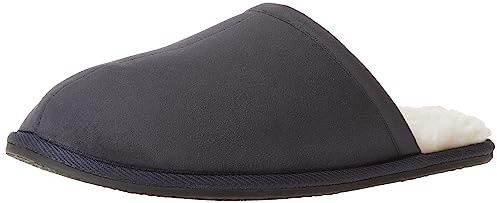 Amazon Essentials Chaussons Douillets Homme, Bleu Marine Micro Suède, 45 EU