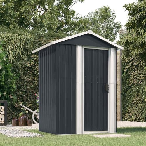 Keketa Abri de jardin abrite outils de jardin maison de jardin en tôle, maison de jardin, abri, outils de jardin, outils de jardin, anthracite 126 x 97,5 x 177 cm en acier galvanisé