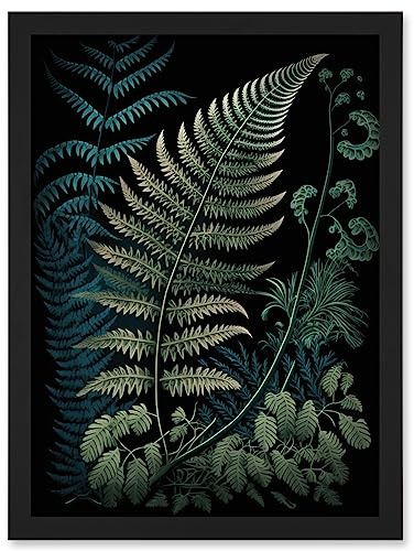 Artery8 Detailed Fern Frond Species Botanical Illustration Artwork Framed Wall Art Print A4