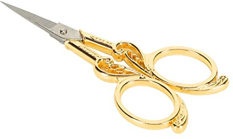 Garnschere, Edelstahl, Hohe Schärfe, Retro-Stil, Bastelschere für Heimwerker (Gold)