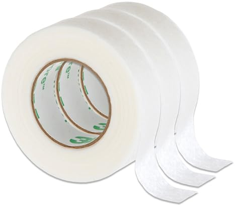 Micropore Vliespflaster Tape Weiß mit Anwendungstipps by P-Beauty für Wimpernverlängerung, Pflaster - Hypoallergen, Atmungsaktiv & Wasserfest - Klebeband für Haut & Lash Extensions (1,25cm 3x)