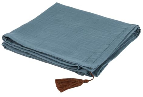Puckdaddy Kinderdecke Astrid Musselin - Petrol 120x120 cm Kinder Decke