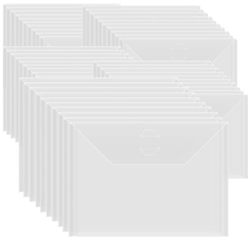 Briartw 50 transparente Aufbewahrungsumschläge, 17,8 x 12,7 cm, wiederverschließbare Kunststoff-Umschläge für Stanzformen, Schablonen, Basteln, Organizer, Aufbewahrungstasche für transparente Stempel