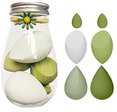 Lot De 6 Beauty Blender, Éponge Maquillage à Fond De Teint, Crèmes, Poudres Liquides, Maquillage Mixe Professionnel,Beauty Maquillage, Accessoires De Maquillage Et Outils Pour Femme (Vert)