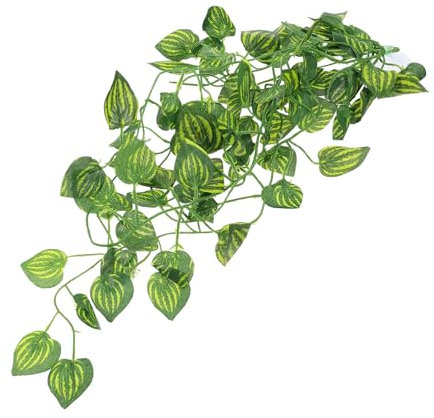 INOOMP 4stücke Terrarium Deko Pflanze Künstliche Efeuranke Für Terrarien Aquarien Lebensnahe Simulation Mit Saugnapf Für Reptilien Dekorationen Innenräumen Langlebiges Material