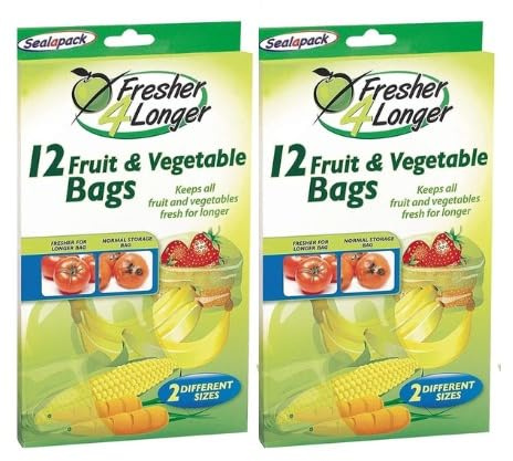 Fruits and Vegetables Storing Bags 2 Size – Natural Food Storage Bag for Home Ready to Use Keeps Fresh for Longer Pack of 12 (Pack of 2)