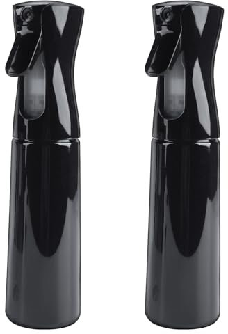 GGTTNRT 2 Stück Spray Bottle, 300ml Sprühflasche, Sprühflaschen Kontinuierliche Ultra Fine, Sprühflasche Haare, Wassersprühflasche, for Haare, Pflanzen, Friseursalon (Schwarz-2Stück)