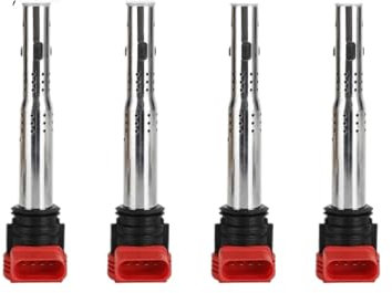 DZSQOSJB Zündspule 4X Rot Spule Packs Set Für VW Für Golf Für Jetta Auto Zubehör Teile Motoren Zündspule 06E905115E Zündverteiler