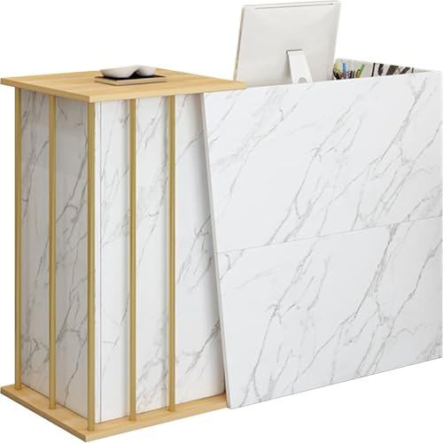 Reception Counter Office Desk Counter Reception Table, Empfangstheke with Large Storage Space, multifunktionale moderne Transaktion Theke, stehender Fronttisch für Büro,(Size:100x40x90cm,Color:B)