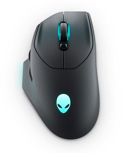Alienware Souris de jeu sans fil AW620M – Sans fil/filaire, 1 x USB – USB à 4 broches de type A, 26 000 dpi, poids de 99 g, 7 boutons, prise en main antidérapante, jusqu'à 140 heures de jeu – Dark