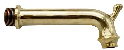 L'Artistica F.LLI PERINCIOLI | kontinuierlicher Auslauf mit Haken Anschluss 1 M, Auslauf aus Messing für Säulen- oder Wandbrunnen, 85 x 185 mm