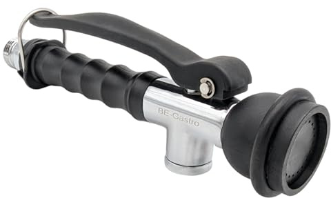 BE-GASTRO I Profi Gastro Handbrause SMART-Line inkl. Feststellbügel | 1/2 Standard-AG | Edelstahl Ersatzbrause für Geschirrbrause/Gastrobrause | Gastrobrause, Edelstahlbrause, Pendelbrause, 1/2 Zoll Standard AG, Gastro Wasserhahn, Spülbrause, Gastronomie, Brausekopf