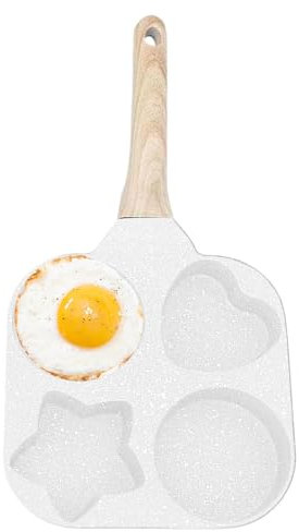 Nonstick Small Egg Frying Pan with Pancake Mold, Multifunctional Egg Shape Mold for Breakfast, Perfect for Making Pancakes, Sandwiches, and Hamburgers, Kitchen Gadget for Easy Cooking
