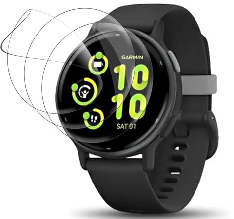 Votvloay 3 Pièce Protection Écran pour Garmin vivoactive 5,Bubble Free 3D Couverture,HD Flexible Doux TPU Protection écran Résistant aux Rayures Film pour Garmin vivoactive 5