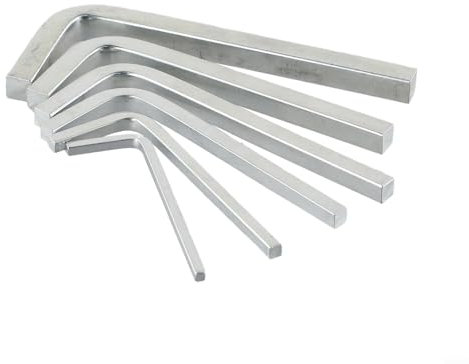 zeroupshop Juego de 6 llaves de cabeza cuadrada en forma de L, juego de destornilladores de llave de 4 puntos de 3 a 8 mm, para varios tamaños de tornillo cuadrado