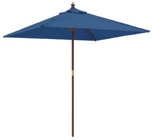Ombrellone da Giardino con Palo in Legno, Ombrelloni da esterno Ombrellone da balcone Ombrellone da spiaggia Ombrelloni Adatto per Giardini Spiaggia di sabbia Piscine Bar Azzurro 198x198x231 cm