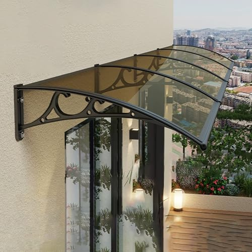 LIUWOPA Toldo para Puerta y Ventana, toldo para Ventana Exterior, toldo para Puerta de Entrada, lámina Hueca, toldos de policarbonato para Patio, Porche, terraza, contraventanas, protección contra