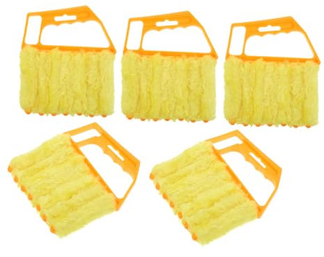 GRIRIW 5piezas Cepillo Limpiador De Persianas y Ventanas De Herramienta De Limpieza Práctica y Eficaz Para Aire Acondicionado y Persianas Reutilizable y Fácil De Usar