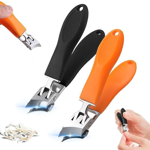 Qaestuan 2 Pezzi Tagliaunghie, Taglia Unghie in Acciaio Inox, Tagliaunghie Girevole Professionali, Taglia Unghie per con Testa Angolata, per Unghie e Piedi, Nail Clipper