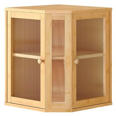 Laneryin Large Double Bread Bin, Two Tier Bamboo Bread Bins For Kitchen Counter, Wooden Bread Box With 2 Doors, Bread Storage Suitable For Storing Bread And Other Foods