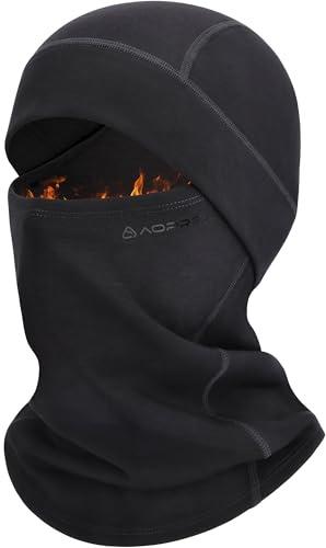 AOPREL Cagoule Balaclava Mélange Modal-Laine Hiver Masque de Ski Cagoule pour Homme Femme Masque de Visage Coupe-Vent Thermique Masque de Ski pour Vélo, Ski, Moto, Noir , taille unique